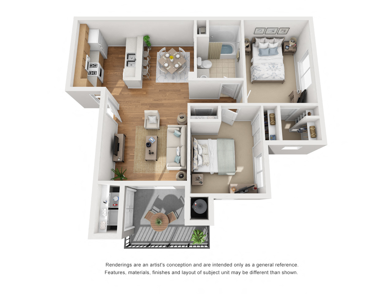 Floor plan for 2 beds, 1 bath, 800 sqft